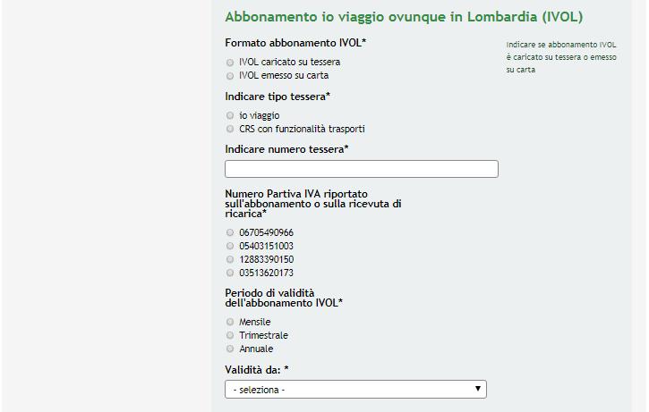 Inserire i dati richiesti in merito all Abbonamento Alta Velocità Trenitalia e compilare le Dichiarazioni del titolare dell abbonamento.