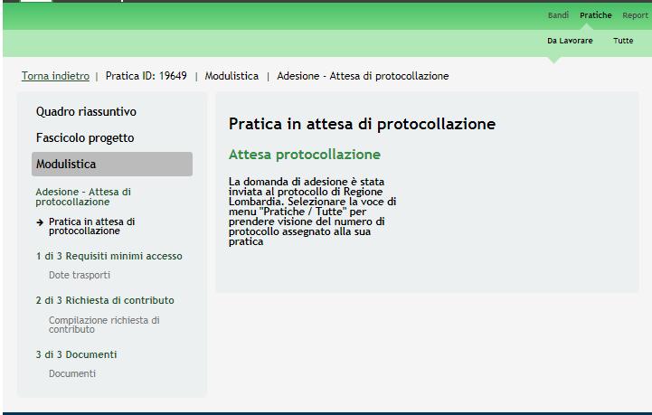 Il sistema verifica che sia stata caricata tutta la documentazione richiesta.