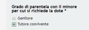 Nel caso di Tutore convivente: Il sistema richiederà l inserimento degli