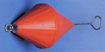 ANCHOR BUOY Buoy filled with expanded polyurethane; with steel central shaft and spinning eyelet.