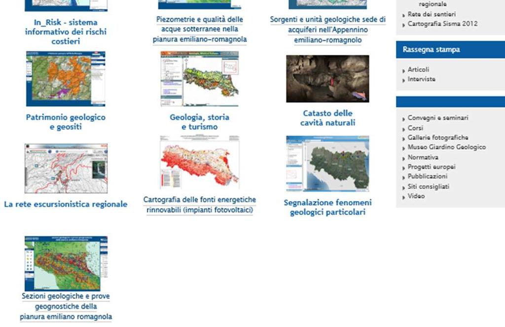 di microzonazione sismica. I dati sono consultabili on line loro sito SGSS (http://ambiente.regione.emiliaromagna.