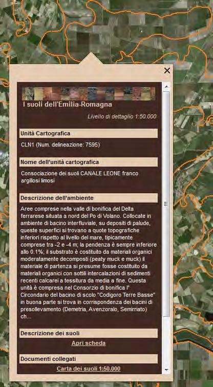 3.2 Consultazione sul sito I suoli dell Emilia-Romagna Questo tematismo è consultabile ma non scaricabile anche sul sito I suoli dell Emilia-Romagna 13, che ha uno scopo prettamente divulgativo.