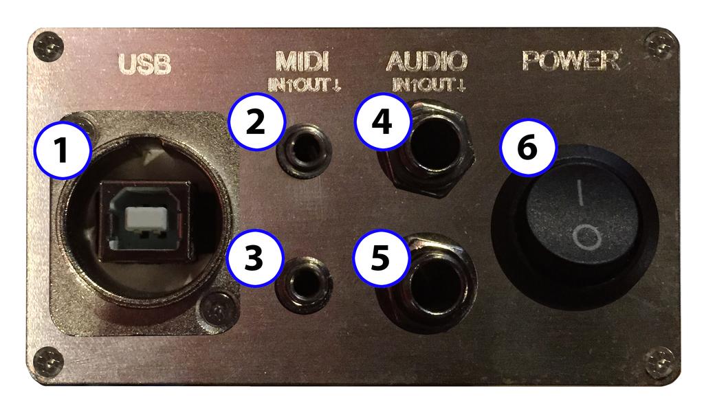 (Potenziometri per la modifica dei parametri di effetti e impostazioni, in relazione al menu utilizzato). 5. Switch a levetta.