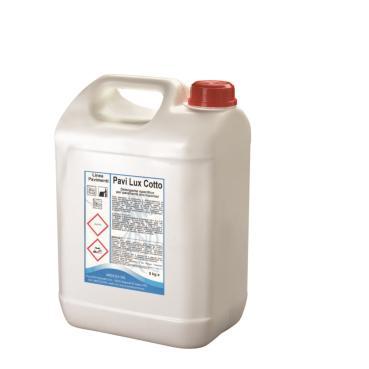 4 pz x 5 kg - 1 pz x 10 kg PAVI LUX COTTO Detergente pavimenti in cotto Detergente acido solventato per il lavaggio di fondo del cotto quando sono presenti macchie di pitture o residui di resine e