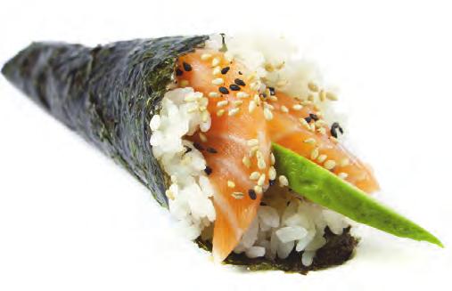 SUSHI TEMAKI Cono di alga ripieno di riso e pesce 90.