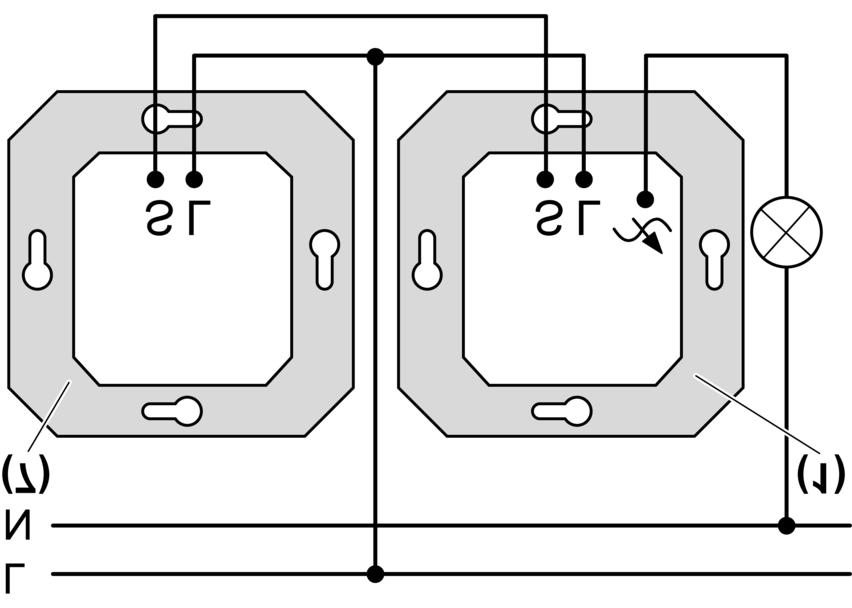 Montaggio e collegamento del variatore di luce Figura 4: Schema di collegamento variatore di luce con regolatore esterno o Isolare le linee di collegamento per ca.