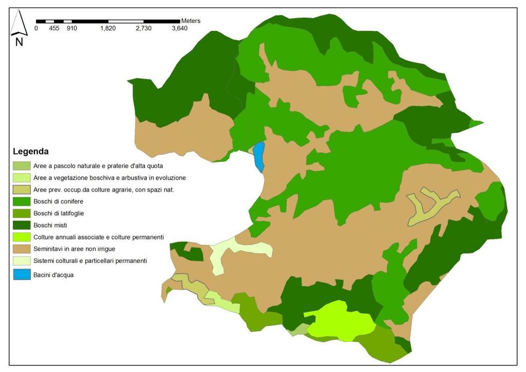 Figura 1: uso del suolo nel bacino
