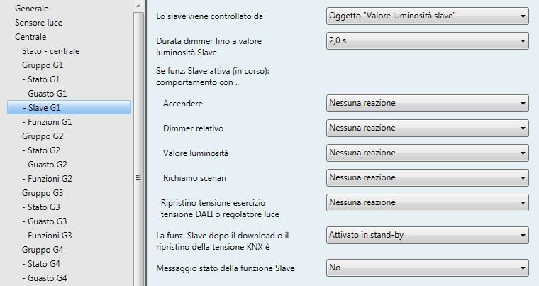 ABB i-bus KNX 3.2.3.2.7 Finestra parametri - Slave Gx La finestra parametri Slave Gx è abilitata, quando nella Finestra parametri Gruppo Gx, p.