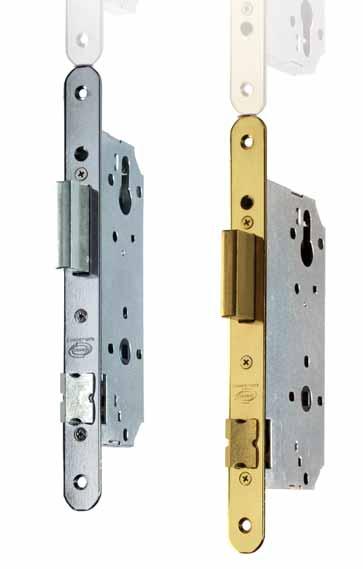 Serrature da infilare per porte in legno Mortice locks for wooden doors Caratteristiche tecniche: Catenaccio a 2 mandate Scrocco reversibile Quadro maniglia 8 mm.