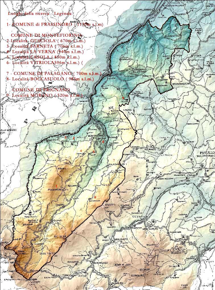 LA RICERCA SUL TERRITORIO COMUNI DI: -