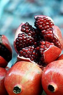 Il frutto del melograno, comunemente detto melagrana, si chiama balausta (= bacca modificata), suddivisa in più sezioni che producono un tegumento