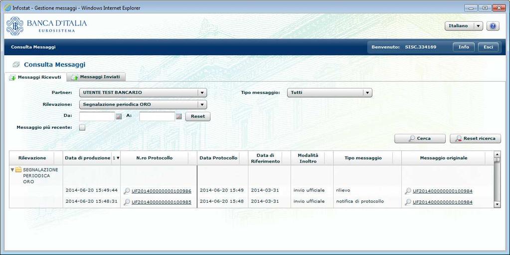 A seguito della consegna di una segnalazione oro, quindi, l utente deve aspettarsi due messaggi di notifica: uno di tipo notifica di protocollo, che certifica la ricezione della segnalazione da parte