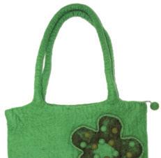 1pz 745003-6 borsa di feltro naturale - 35x24cm verde