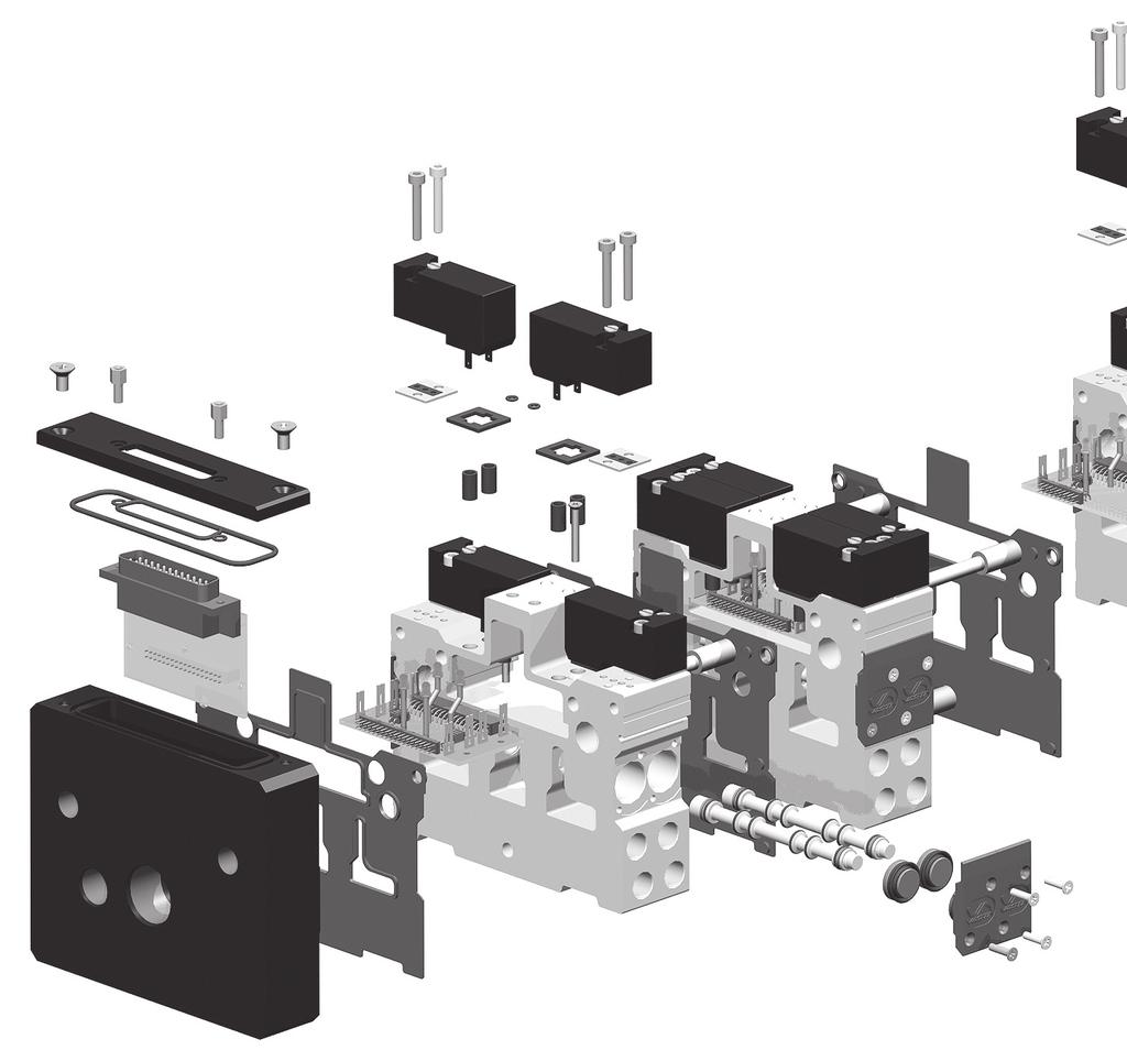 4HF MODULAR SYSTEM TECHNICAL FEATURES / CARATTERISTICHE TECNICHE SISTEMA MODULARE 4HF Every 4HF module grants electrical and pneumatic connection of the system through an electronic board (piloted by