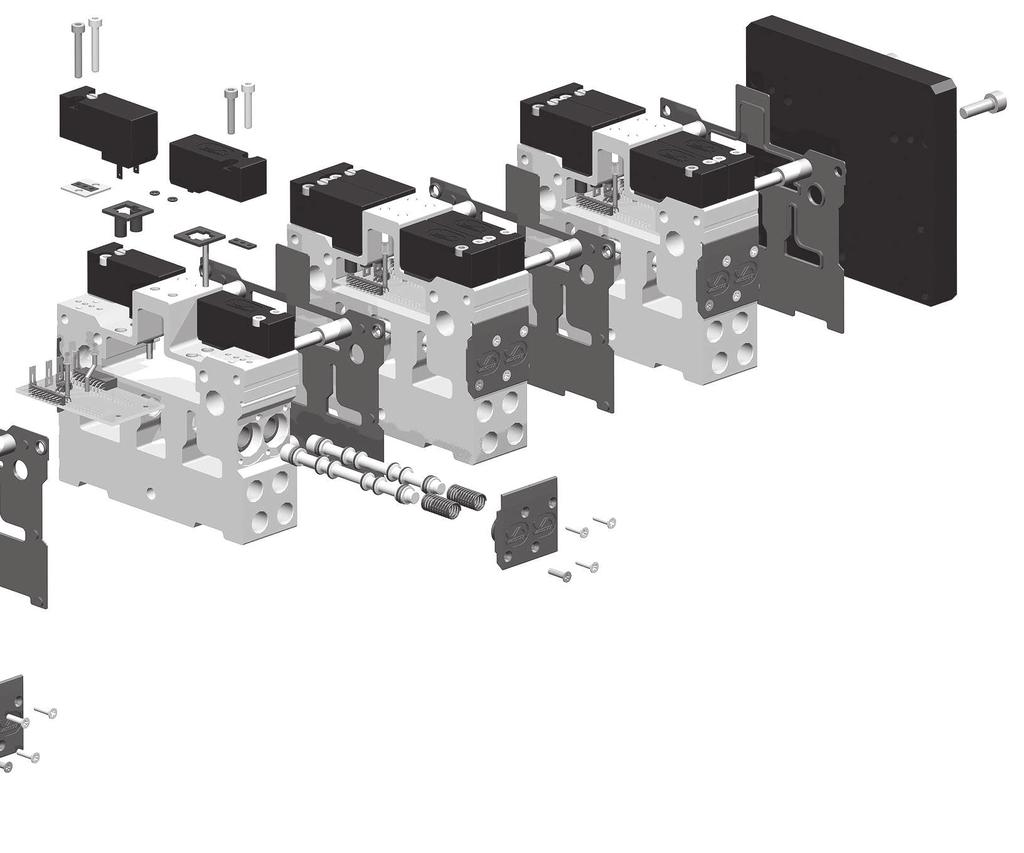 MULTIPOLE CONNECTION SYSTEM SISTEMA DI CONNESSIONE MULTIPOLARE SERIE 4HF Coil plug Elemento chiusura solenoide Rear