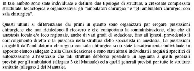 della presente deliberazione, quali indicazioni generali alle Aziende Sanitarie per l'attivazione, l'organizzazione ed il funzionamento delle attività di chirurgia di giorno