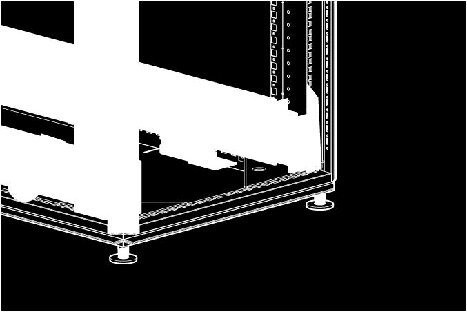 6. Installare la staffa di stabilizzazione posteriore utilizzando I dadi ad alette. Attendere il completamento dell'installazione dell'unità e la regolazione delle staffe prima di stringere i dadi. 3.