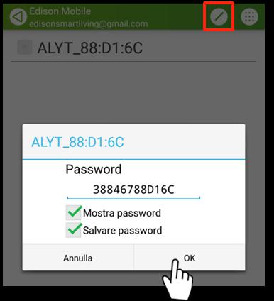 Figura 15 - Inserimento Password del Gateway Attenzione: ricorda di inserire la Password del tuo Gateway e non la password del tuo account Smart Living e neanche la password del Wi-Fi.