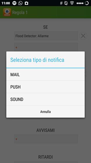 19. Notifiche e-mail, push e sonore All attivazione di una regola è possibile selezionare la tipologia di notifica da ricevere (Fig. 103).