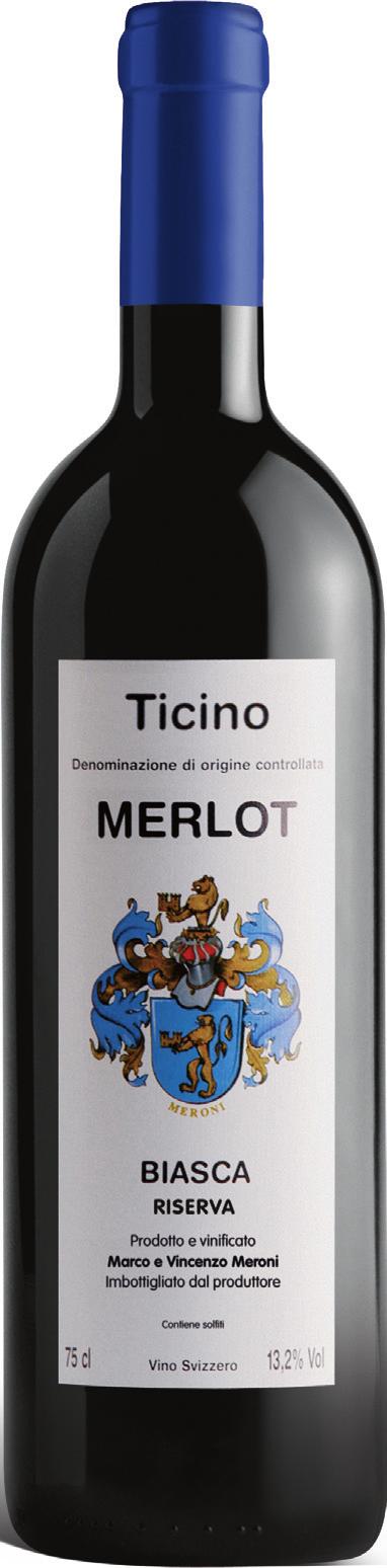 BIASCA RISERVA Da un attenta selezione delle migliori uve Merlot, provenienti da vitigni a pergola vecchia dai 35 ai 55 anni limitatamente al comune di Biasca, si ottiene questo grande vino, prodotto