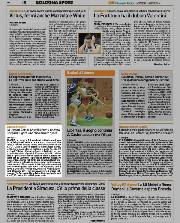 Pagina 10 Il Resto del Carlino (ed. Basket dilettanti.
