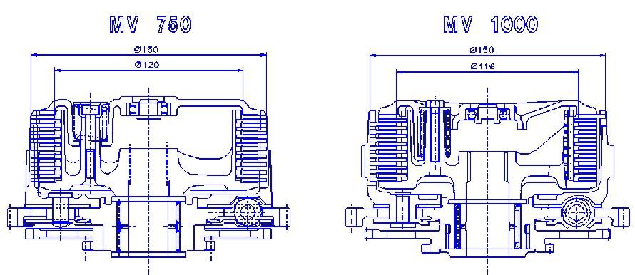 Il basamento pressofuso in alluminio è stato irrobustito opportunamente nell intorno degli appoggi dei cuscinetti, e modificato per accogliere il nuovo gruppo avviamento alleggerito.