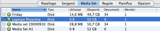 È possibile selezionare più Media Set, per consentire l'utilizzo di qualsiasi o tutti i supporti di backup disponibili.