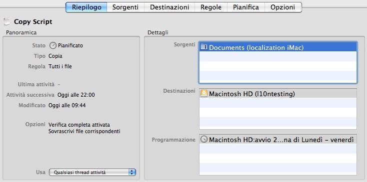 presenti sul volume sorgente non vengono eliminati dalla destinazione.