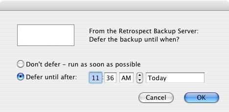 Come rinviare Proactive Client Backup da un client Macintosh.