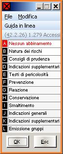 GHS: frasi H e P, UE: frasi R e S, vedi quadro qui sotto), in modo da non doverlo digitare di nuovo.