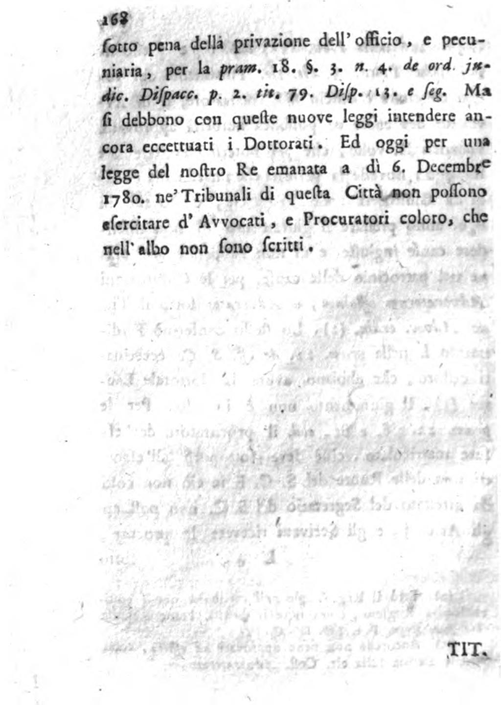 ...ne M A 63 (otto pena della privazione dell oilicio, e pecu niaria, per la Pfam. 18. 6. g. n. 4. de 0,411: dic. Ефим. р. z. ric. 79. ВЁ/рццъс fêg.