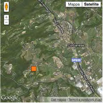 Codice Stazione: ED03 Nome: Corbanese Tipo di stazione: Stazione sismometrica con sismometro compatto Località Indirizzo Quota