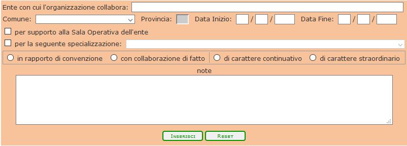 Scheda organizzazione di