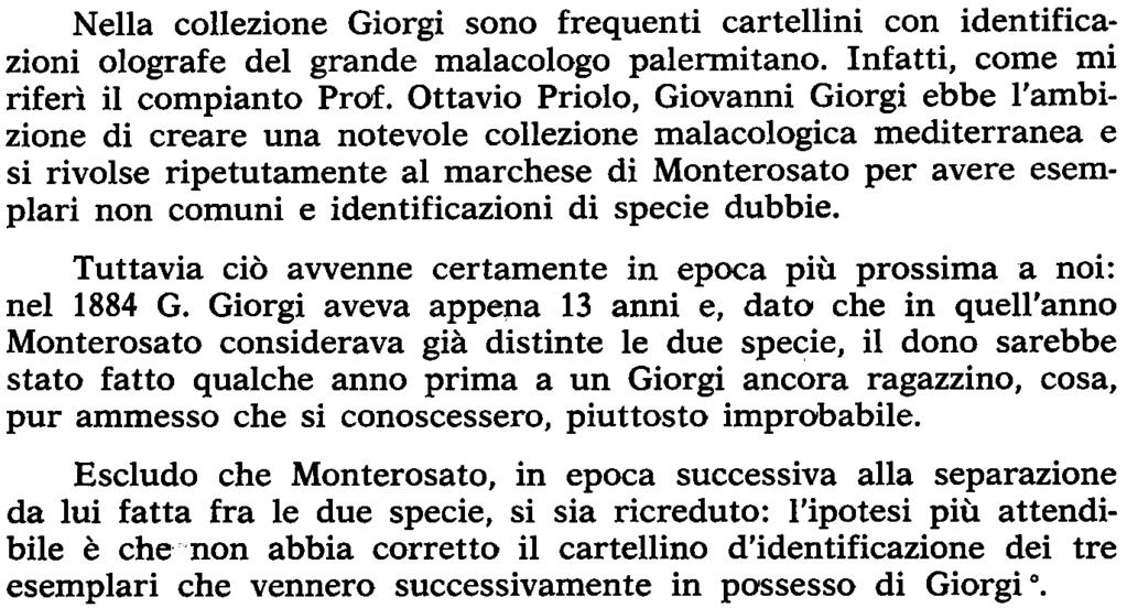 Civico di Storia Naturale di Milano, alcuni esemplari di Gibbula nivosa con il cartellino olografo di Monterosato qui sotto riprodotto: Cartellino olografo di Monterosato (Gibb.