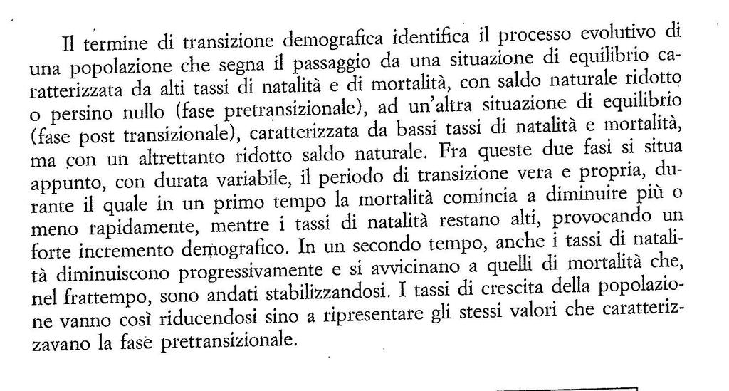 La transizione demografica Fonte: