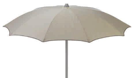OMBRELLONE TRADIZIONALE Ombrelloni Può essere fornito con: - Con Tessuto Dralon, Poliestere, Mocrilmare; - Nelle misure: 90/10 (Ø 180) 100/10 (Ø 200) 110/10 (Ø 220) Traditional beach umbrella can be