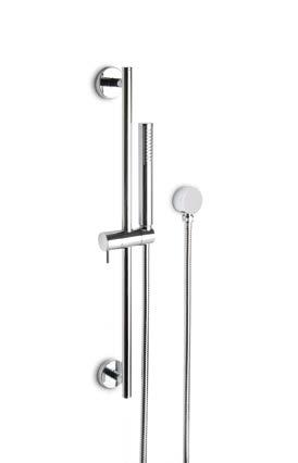 Complete shower set, with hand shower and LL 150 cm flexible. without wall union. art. 60658 Asta saliscendi completa di doccia e flessibile LL. 150 cm. senza presa acqua.