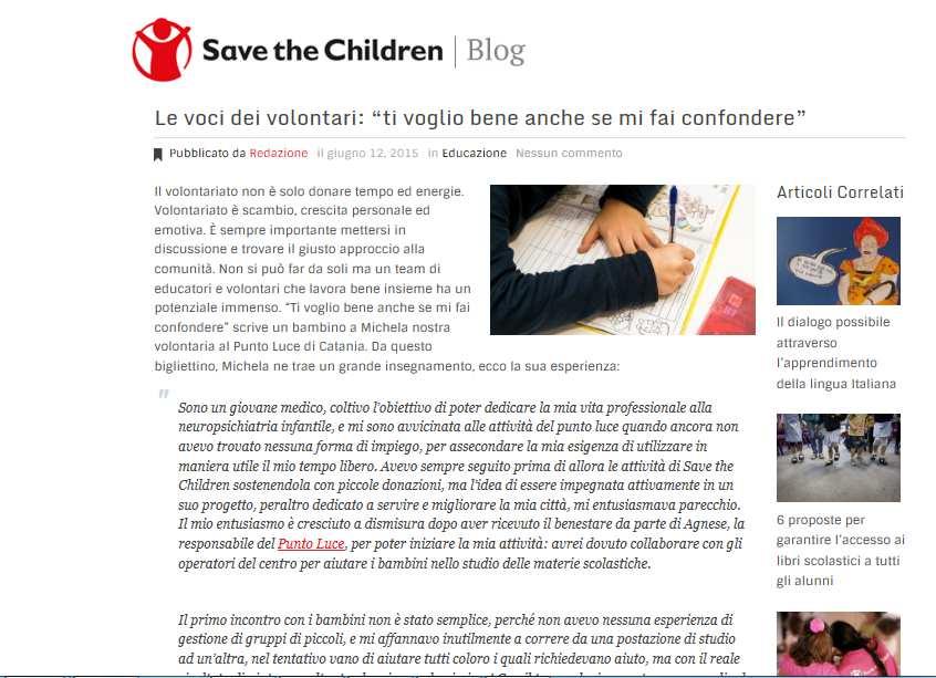 Volontariato di progetto: un legame che fa crescere La forza delle testimonianze