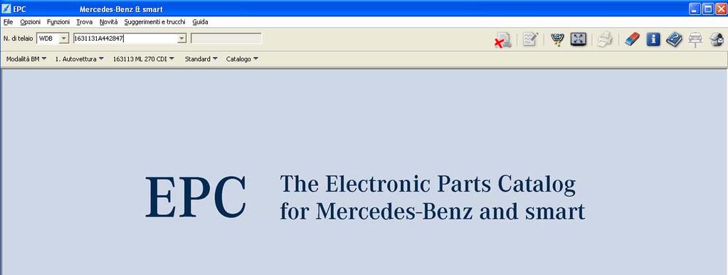 Tutte le pagine di EPC net hanno la seguente struttura comune.