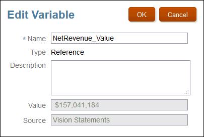 Uso delle variabili dei package di report Per modificare contemporaneamente più variabili, tenere premuto il tasto Ctrl mentre si seleziona ogni variabile, quindi selezionare Modifica.