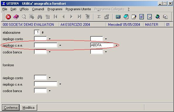 elaborazione: riepilogo c.e.e.: indicare 1 per eseguire l elaborazione in modo automatico, senza la necessità di confermare la sostituzione su ogni codice.