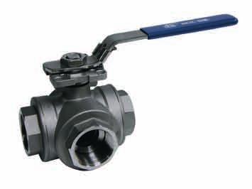 VALVOLE A SFERA A PASSAGGIO RIDOTTO, 3 PEZZI REDUCED BORE BALL VALVES, 3 PIECES Globe 3 Vie CO R P O VALVOLA IN A C C I A I O I N O X AISI 316 CO N F I G U R A Z I O N E SFERA A L O A T TE N U T A