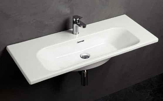 01. 02. lavabo sospeso cm 80x39 BEA80, rubinetteria LINEA / BEA80 cm 80x39 wall hung washbasin, LINEA taps 01.