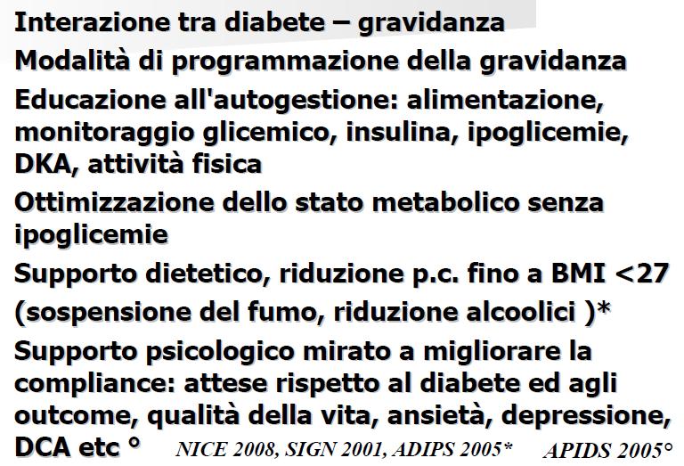 Diabete pregravidico Tematiche