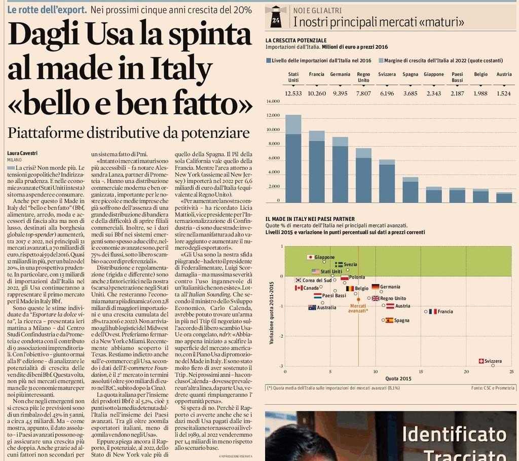 Per cogliere le opportunità che gli Stati Uniti offrono è necessario anzitutto conoscere e quindi presidiare il mercato in maniera costante.