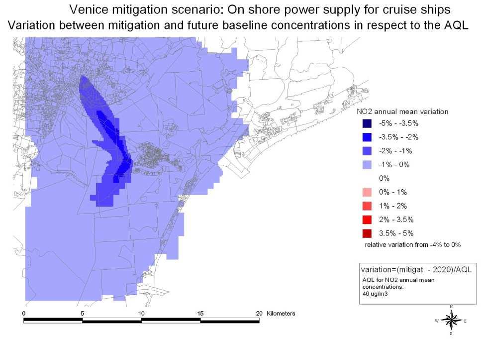 SCENARIO 2: elettrificazione delle banchine Questo è lo scenario considerato in APICE, in cui si è ipotizzata una riduzione di circa il 90% delle ore di stazionamento delle crociere superiori