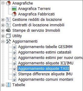 I M P O R T A N T E Coloro che dispongono già in archivio delle aliquote TASI per il 2014 e non desiderano sovrascriverle con l aggiornamento attuale, in fase di esecuzione dello stesso, devono non