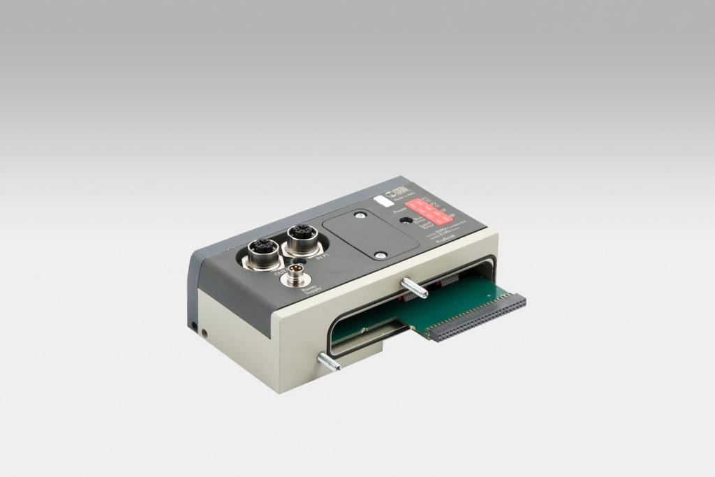 1 CONNECTIONS TO THE EB 80 EtherNet/IP SYSTEM Connect the device to the earth. Connect the IN input connector to the EtherNet/IP network. Connect the OUT output connector to the next device.