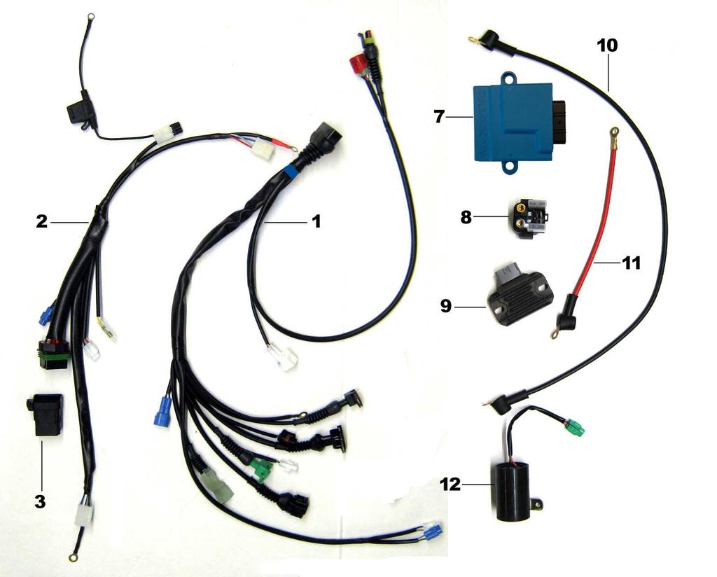 TAV. 16 - SMX 1 F68197 1 KS CABLAGGIO Wiring F68199 1 ES CABLAGGIO con Avviamento Elettrico Wiring, with Electric starter 2 F68194 1 ES CABLAGGIO con Avviamento Elettrico Wiring, with Electric