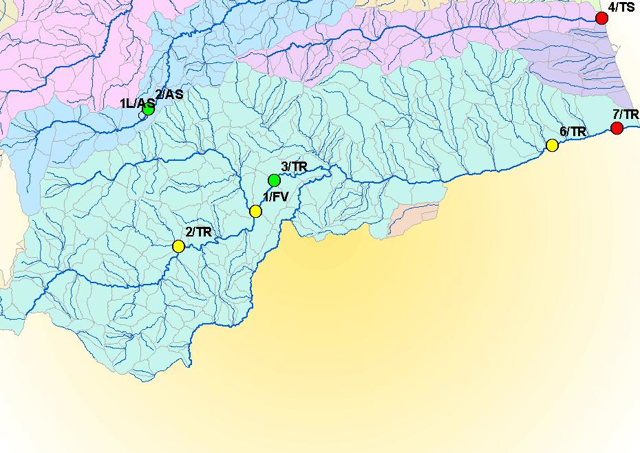 Tronto ANNI 1997-2002 Lungo l asta principale del fiume sono presenti tre invasi artificiali per la